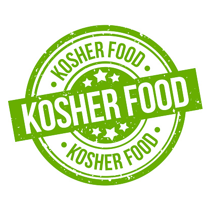 kosher food round green grunge stamp badge