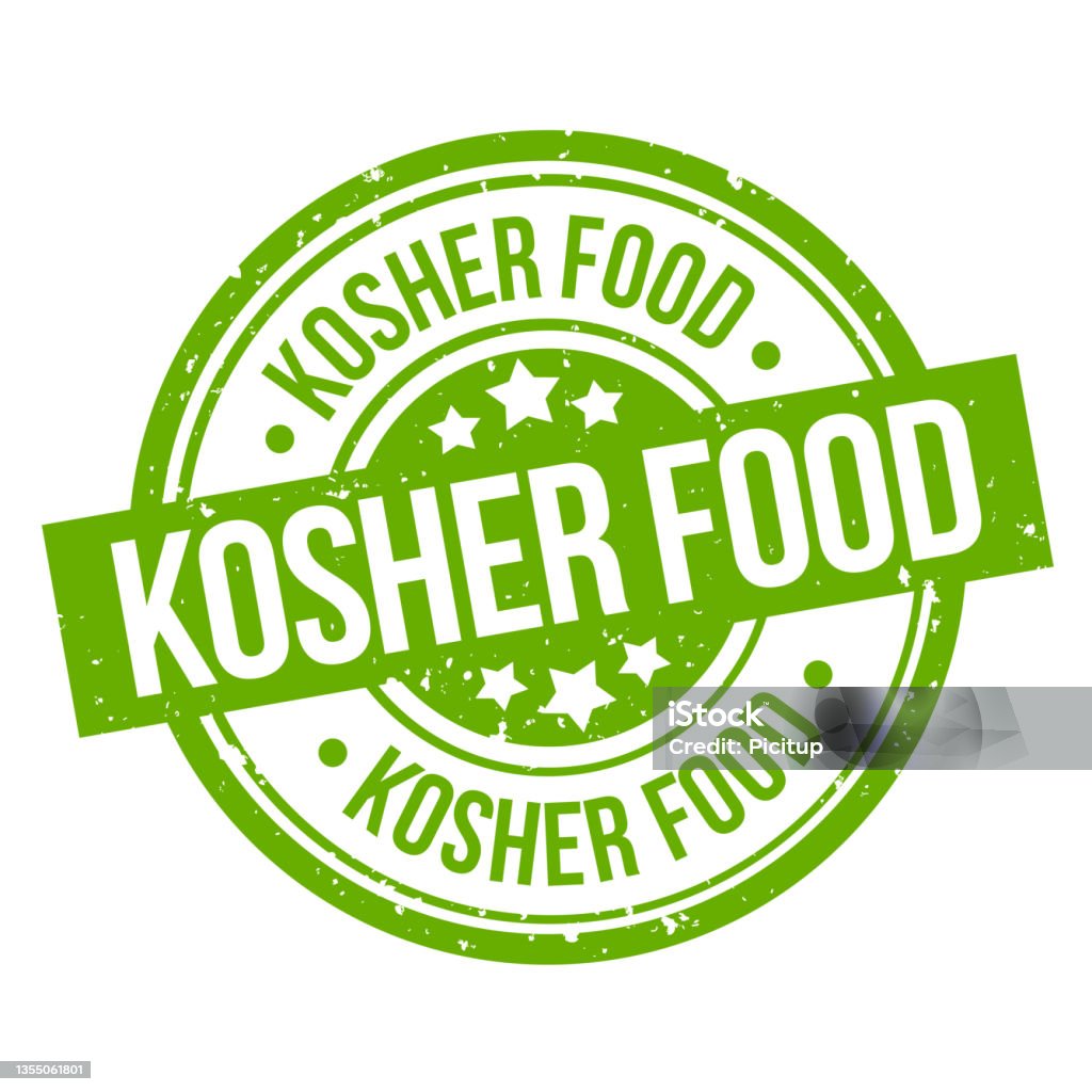 kosher food round green grunge stamp badge Kosher stock vector