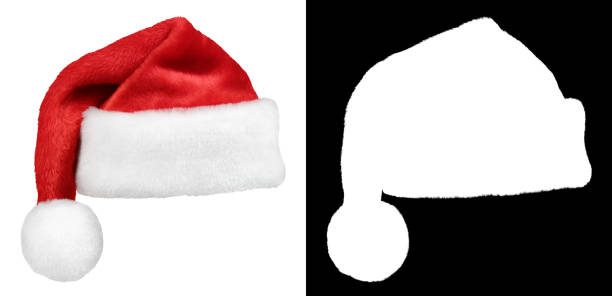 babbo natale berretto rosso isolato su bianco - personal accessory cap christmas santa claus foto e immagini stock