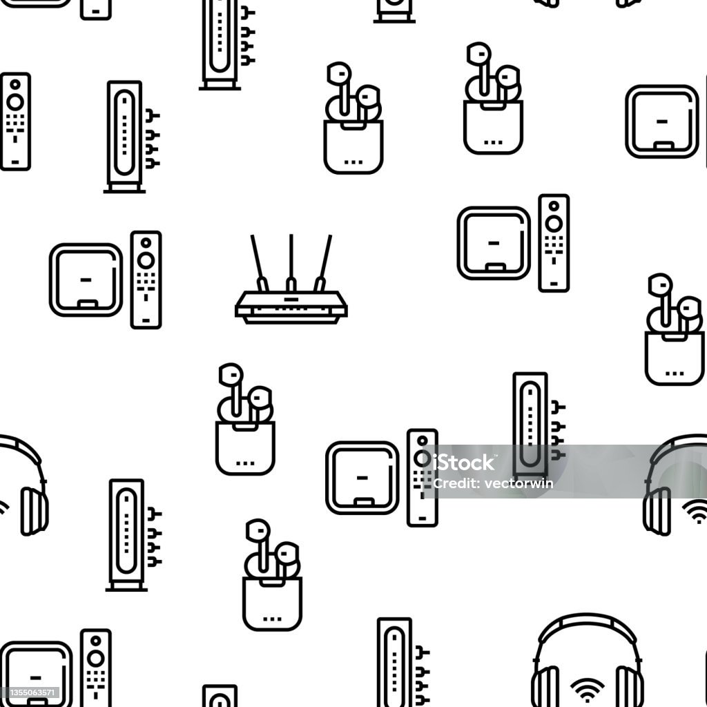 Electronics Digital Technology Vector Seamless Pattern Stock ...