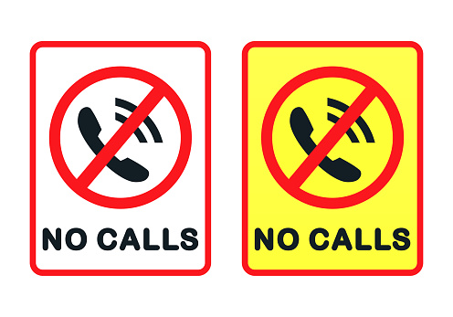 Do Not Call Signs No Call Sign Forbidden Call Stock Illustration - Download Image Now ...