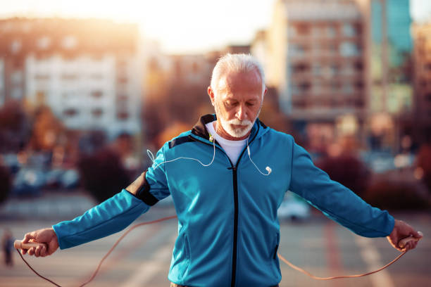 istock Senior man running in the city 1355065813