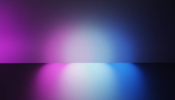 istock 3D reflect lighting pink and blue color image. 3D illustration image. 1355066960
