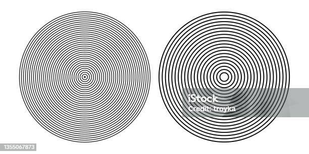 Concentric Diffraction Rings Pattern Circle Concentric Rings Patterns Design Elements Set Stock Illustration ...
