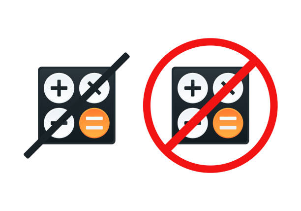 No calculator. Calculator prohibited, not allowed No calculator. Calculator prohibited, not allowed. Illustration vector off balance stock illustrations