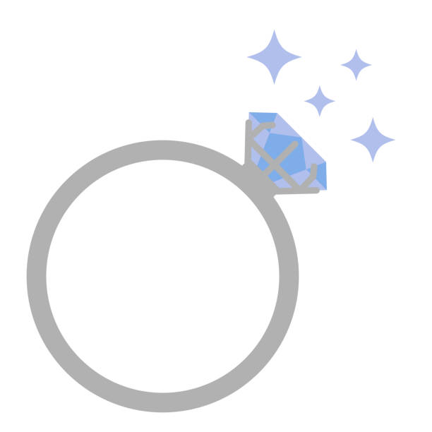 ilustrações, clipart, desenhos animados e ícones de ilustração do vetor do anel brilhante - jewelry white background diamond gift