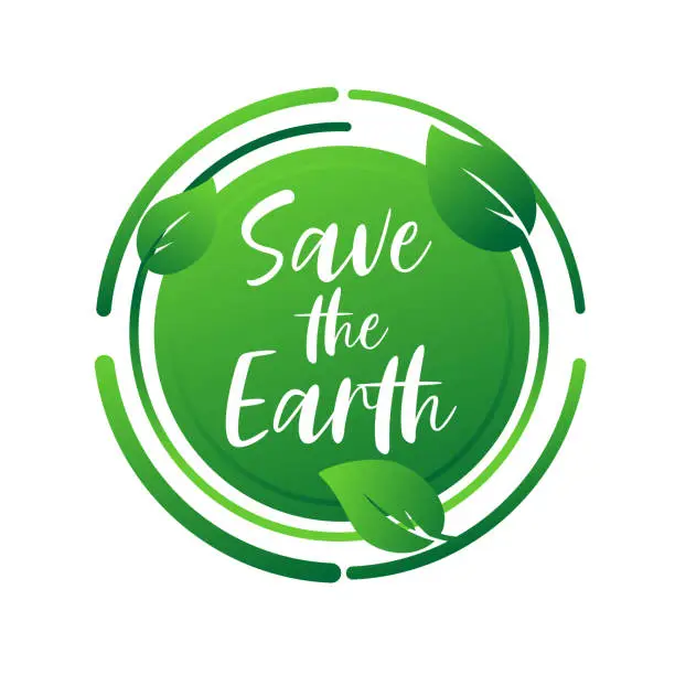 Vector illustration of Abstract Save The Earth  Logo Design