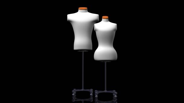 istock Display mannequins on black background. 1355077550