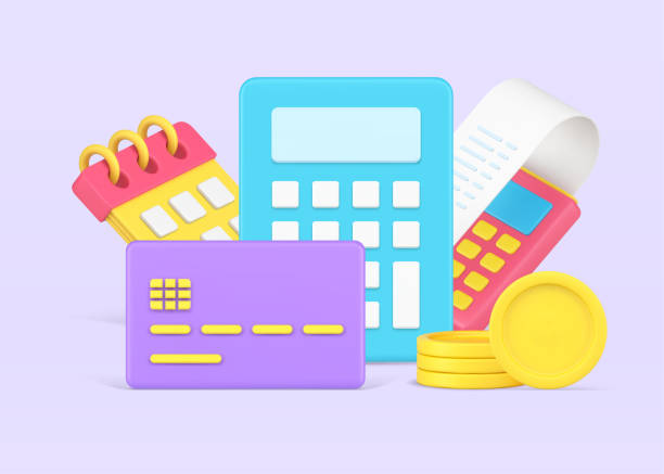istock Counting financial payment at calendar day monthly regular finance commitment with POS terminal 1355078437