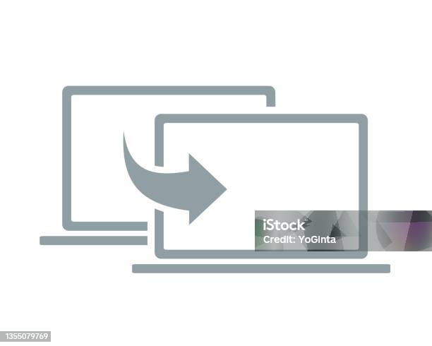 Duplicate Computer Image Laptop Screen Duplicate Computer Share Stock Illustration - Download ...