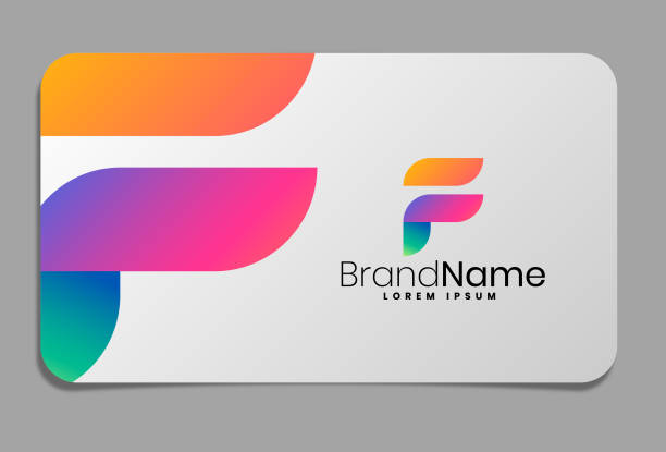 Letter F Logo on business card Letter F Logo on business card letter f stock illustrations