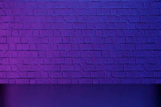 istock Digital product background. Blank dark blue pink bricks background. 3D illustration rendering. 1355080237