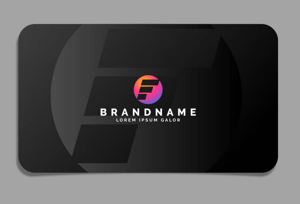istock Letter F Logo on business card 1355083262