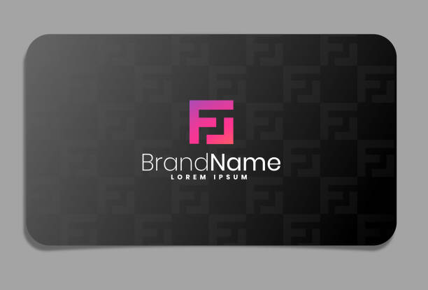 istock Letter F Logo on business card 1355084074