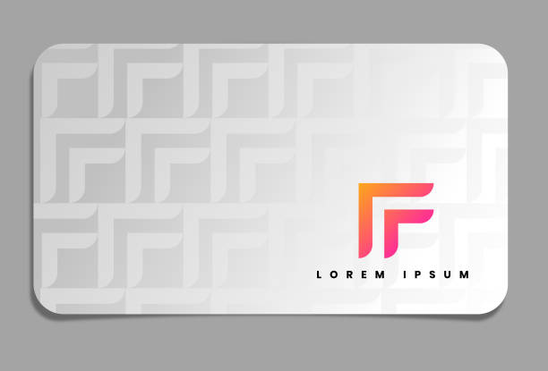 istock Letter F Logo on business card 1355084110