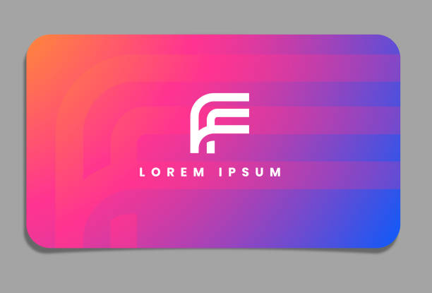 буква f логотип на визитной карточке - letter f stock illustrations