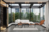 istock Contemporary Luxurious Living Room In Downtown 1355085417
