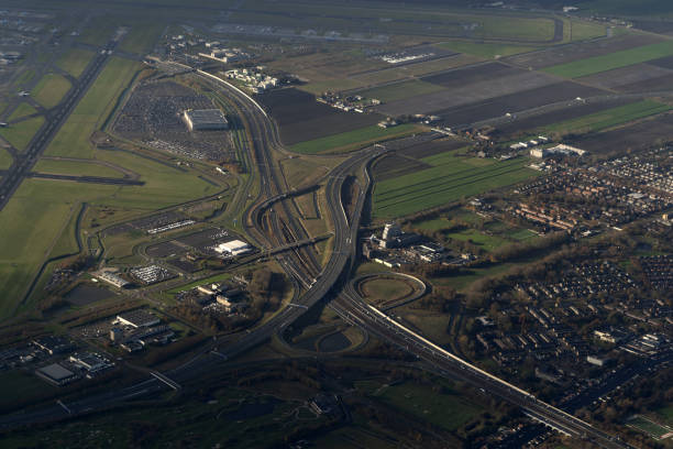 istock Amsterdam Harbor Channels roads Aerial view panorama 1355086265