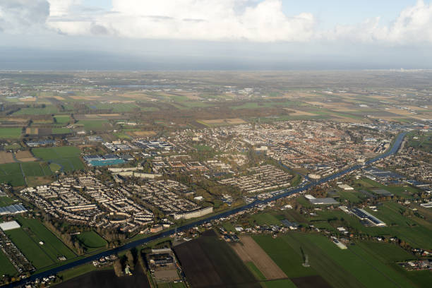 istock Amsterdam Harbor Channels roads Aerial view panorama 1355086318