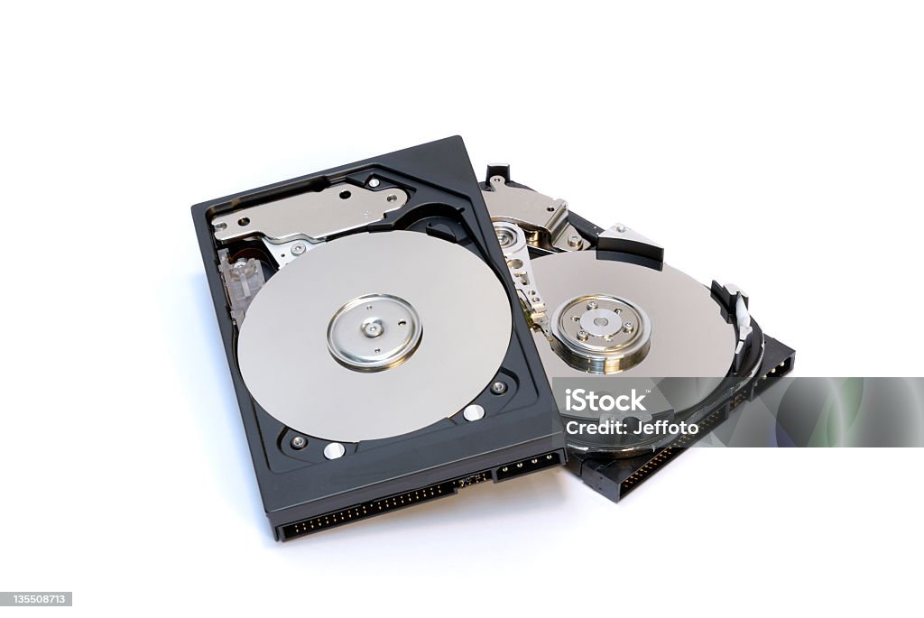 Duas unidades de disco rígido de computador em fundo branco - Royalty-free Disco Rígido Foto de stock