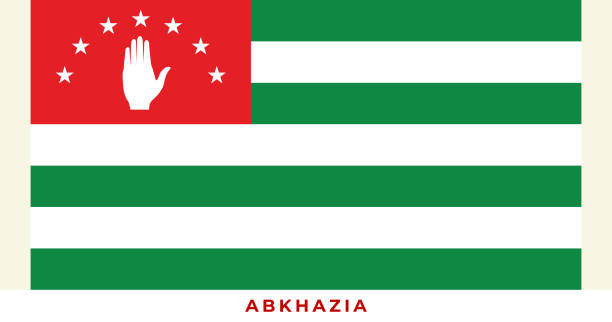 flaga narodowa abchazji - abkhazian flag stock illustrations