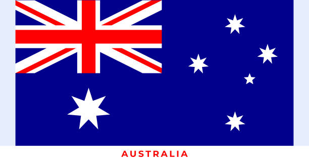 The national flag of Australia The national flag of Australia. Vector illustration of Australia, Vector of Australia flag. southern cross stock illustrations
