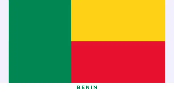 Vector illustration of The national flag of Benin