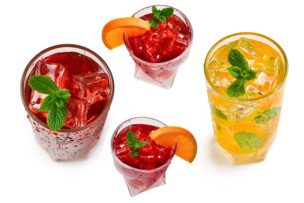 istock Cocktail with lemon and mint on a white background. Copy space. 1355092254