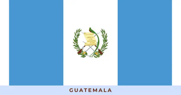 Vector illustration of The national flag of Guatemala