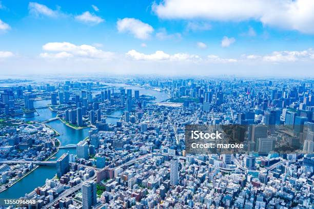 Aerial Photograph Of Tokyo Bay Area Stock Photo - Download Image Now - Tokyo - Japan, City, Aerial View