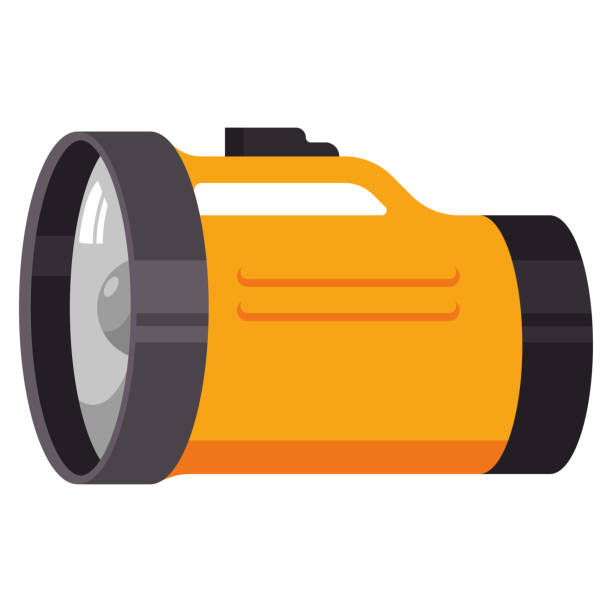 ilustrações de stock, clip art, desenhos animados e ícones de yellow portable flashlight vector cartoon illustration isolated on a white background. - lantarn