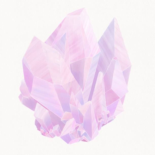 istock Pink and purple mineral, magic crystal, with a gradient on a white background, decorative 1355099351