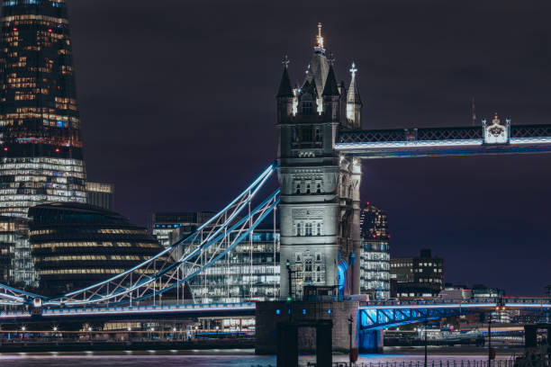 Tower bridge and the sky London skyline at night