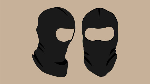 ilustraciones, imágenes clip art, dibujos animados e iconos de stock de pasamontañas negros o máscara de bandido - terrorism