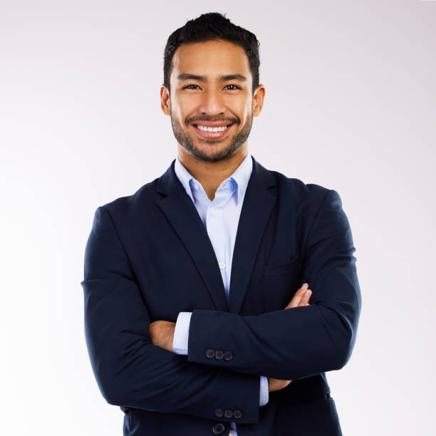 istock Shot of a man standing against a grey background 1355110808