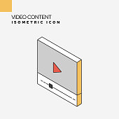 istock Video Content Isometric Line Icon 1355121020