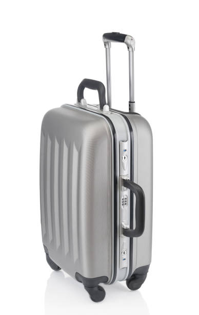 istock Gray travel bag close up isolated on white background 1355130497