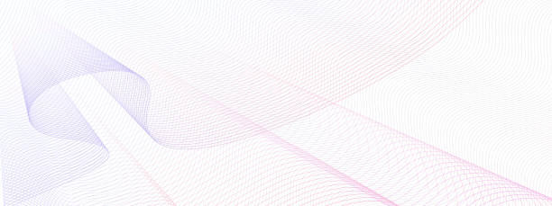 ilustrações de stock, clip art, desenhos animados e ícones de pink, violet draped net, wavy subtle curves. abstract vector watermark for cheque, bonus card, banner, website, voucher. line art pattern, guilloche design. white background. elegant pleated fabric. eps10 illustration - striped technology backgrounds netting