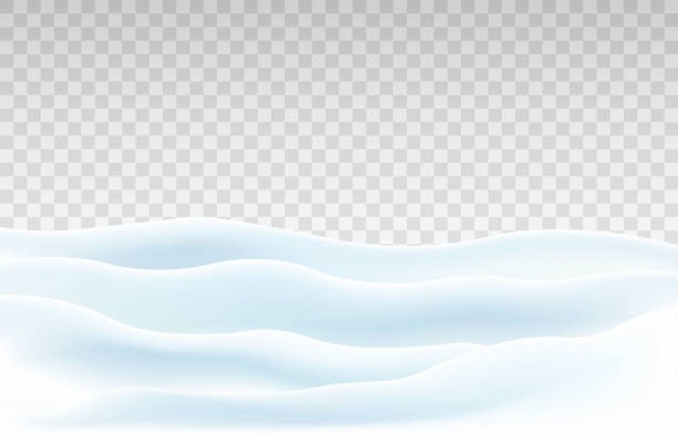 сугробы на фоне png. зимний снежный пейзаж декора, красота сугробных обоев, замерзшие холмы с текстурой снежных насыпей, панорама пустых снеж - snow stock illustrations