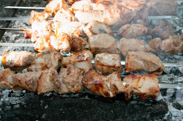 istock grilled pieces of meat on skewers 1355142749
