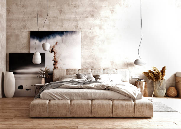 istock 3d render of luxury hotel room 1355146217