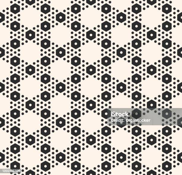 Small Pattern Large Vector Geometric Seamless Pattern With Big And Small Hexagons Stock ...