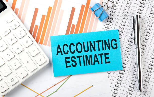 istock ACCOUNTING ESTIMATE text on sticker on diagram background 1355150462