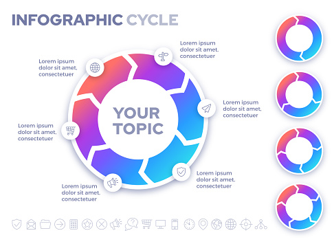 Infographic Cycle Spin Round Data Graphic