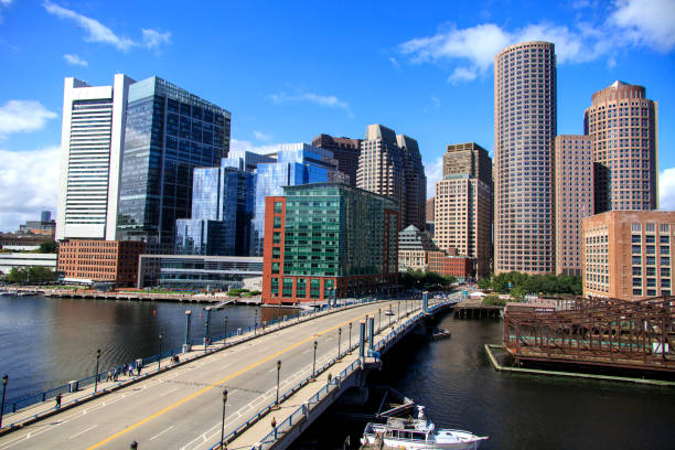 istock Bridge going over a river in front of a skyline 1355161162