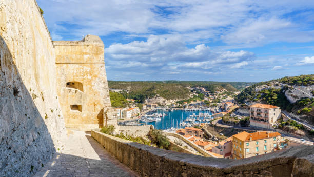 Landscape with Bonifacio town, Corsica Landscape with Bonifacio town in Corsica island, France bonifacio stock pictures, royalty-free photos & images