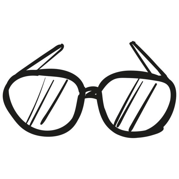 handgezeichnete sonnenbrillen-ikone im doodle-stil isoliert - doodle map drawing sunglasses stock-grafiken, -clipart, -cartoons und -symbole