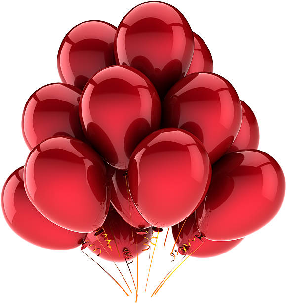 istock Red birthday balloons party decoration classic 135516598