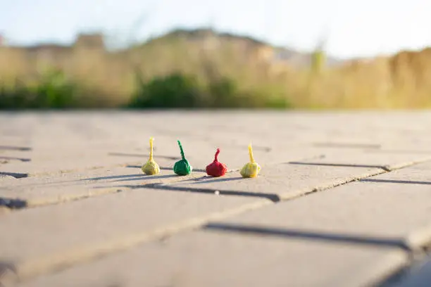 Photo of Chinese firecrackers call Bombetas by Valencian kids when the have fun in fallas festivals