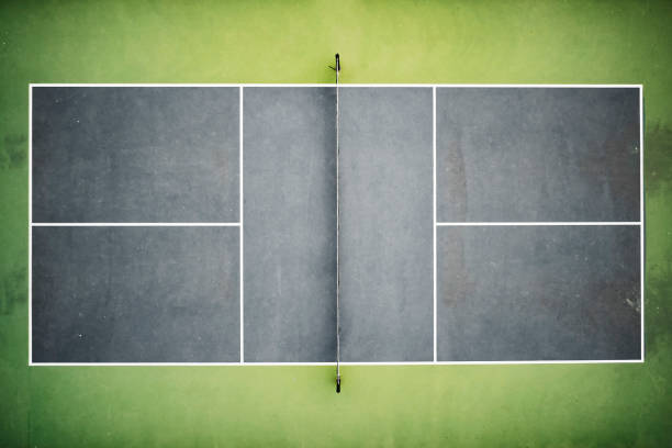 Aerial View of a Pickleball Court stock photo